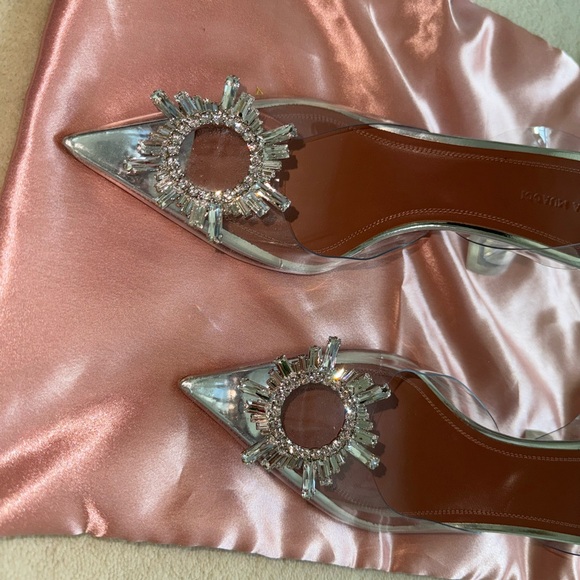 Amina Muaddi Begum crystal-embellished PVC slingback pumps - Picture 3 of 5